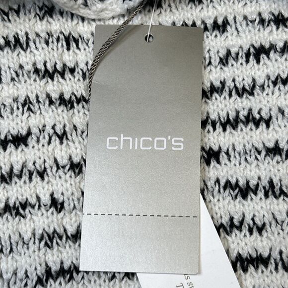 Chicos Textured Knit Sweater Vest Women's Size 3 XL Black Antique White NEW $99 - Picture 9 of 16